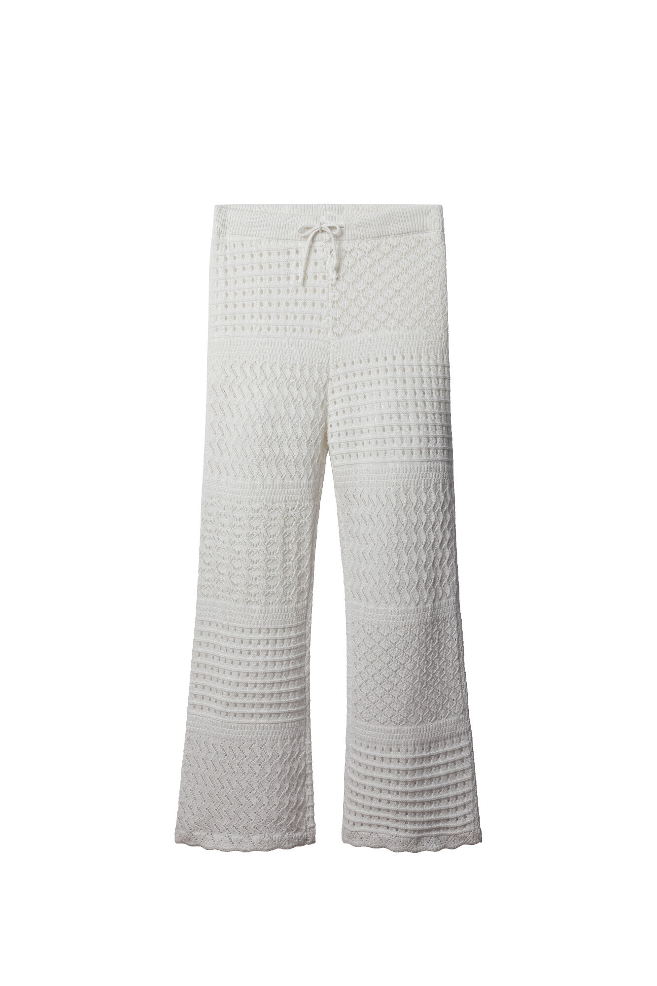 Springfield Pantal&oacute;n largo de punto calado beige