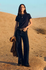 Springfield Jeans wide leg tiro alto azul