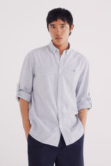 Springfield Camisa cotton slub rayas azul