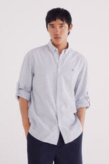 Springfield Camisa cotton slub rayas azul