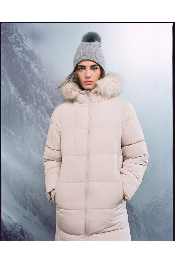 Springfield Chamarra largo acolchado Thermolite café