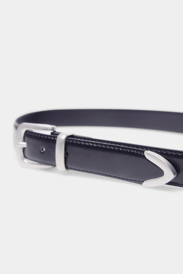 Springfield Cinturón hebilla cuadrada negro