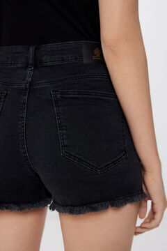 Springfield Shorts jeans comfort desflecados negro