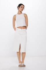 Springfield Falda midi denim natural