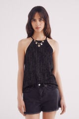 Springfield Top halter hilo dorado negro