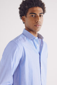 Springfield Camisa popelín rayas vestir azul indigo