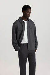 Springfield Sobrecamisa de tejido fluido gris