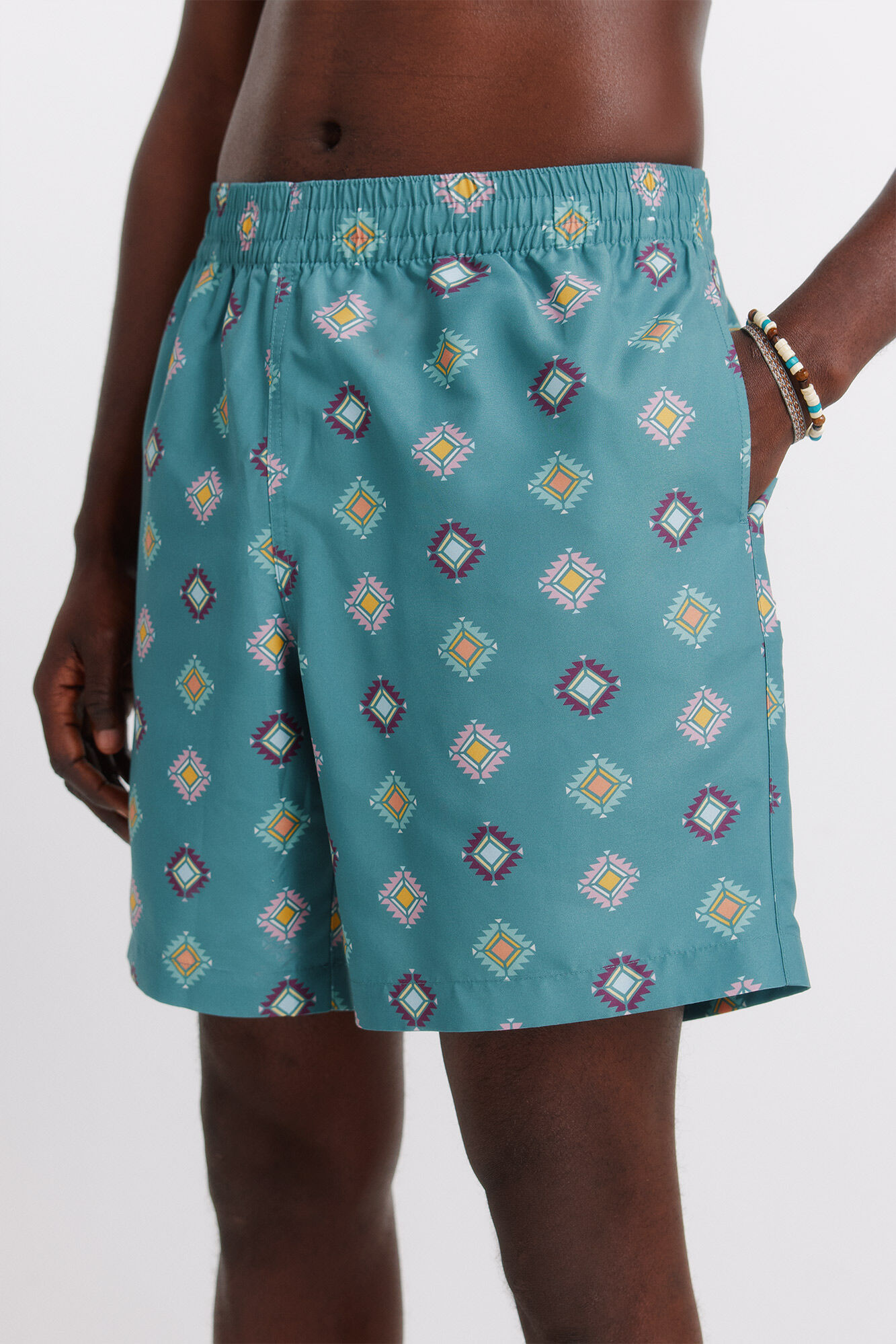 Springfield Traje de ba&ntilde;o estampado &eacute;tnico azul