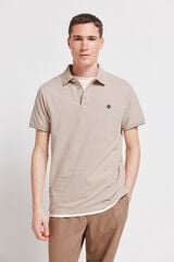 Springfield Polo piqu&eacute; de pu&ntilde;o de contraste slim fit caf&eacute;