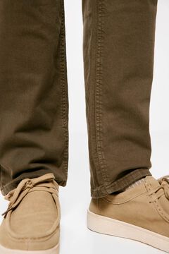 Springfield Pantalón 5 bolsillos color regular relax lavado café