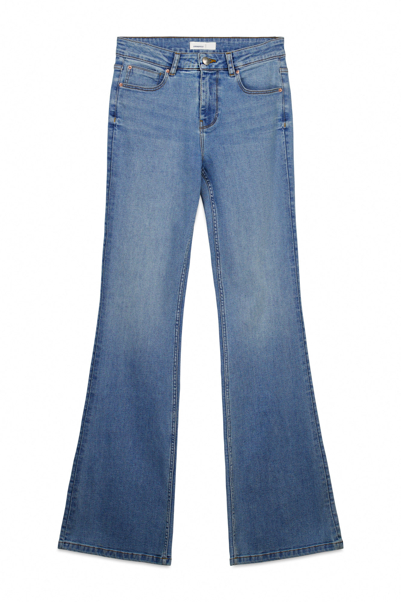 Springfield Jeans Low Flare de tiro medio azul