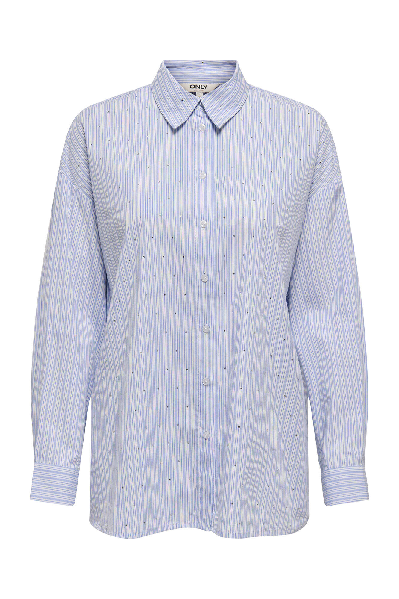 Only Camisa de rayas con pedrer&iacute;a natural