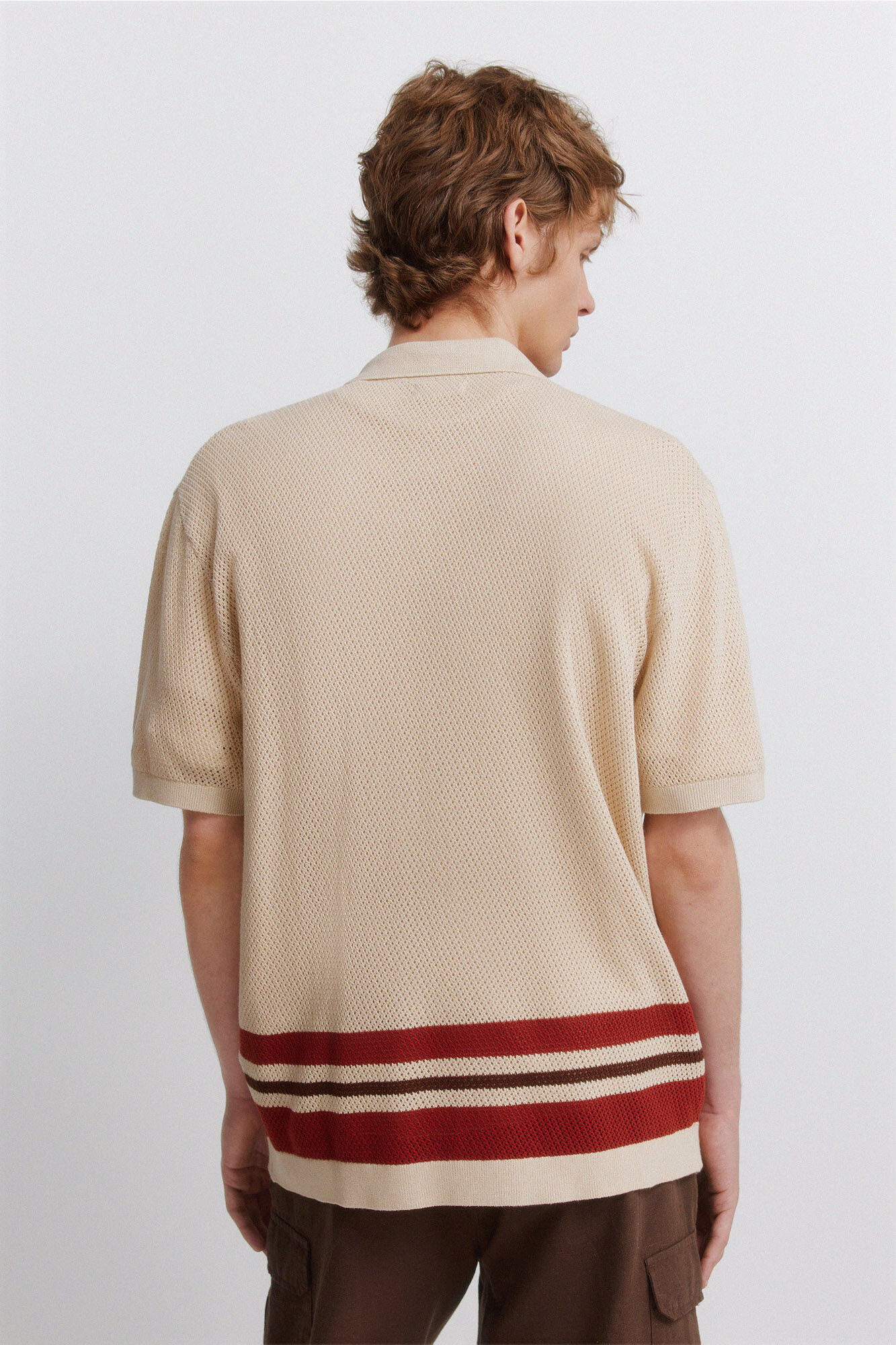 Springfield C&aacute;rdigan con estructura de rayas posicionales beige
