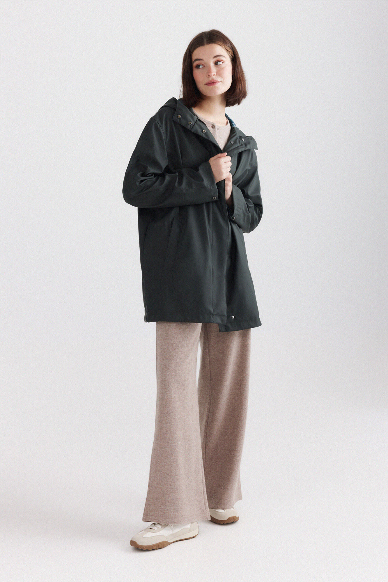 Springfield Chamarra impermeable con capucha verde