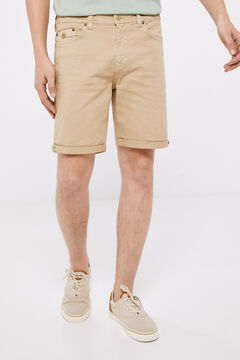 Springfield Bermuda vaquera 5 bolsillos slim lavada beige