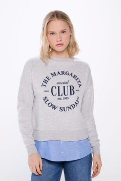 Springfield Sudadera texto bordado combinada gris
