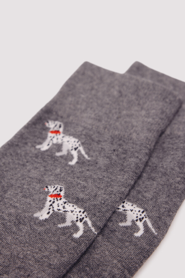 Springfield Calcetín algodón dálmata gris