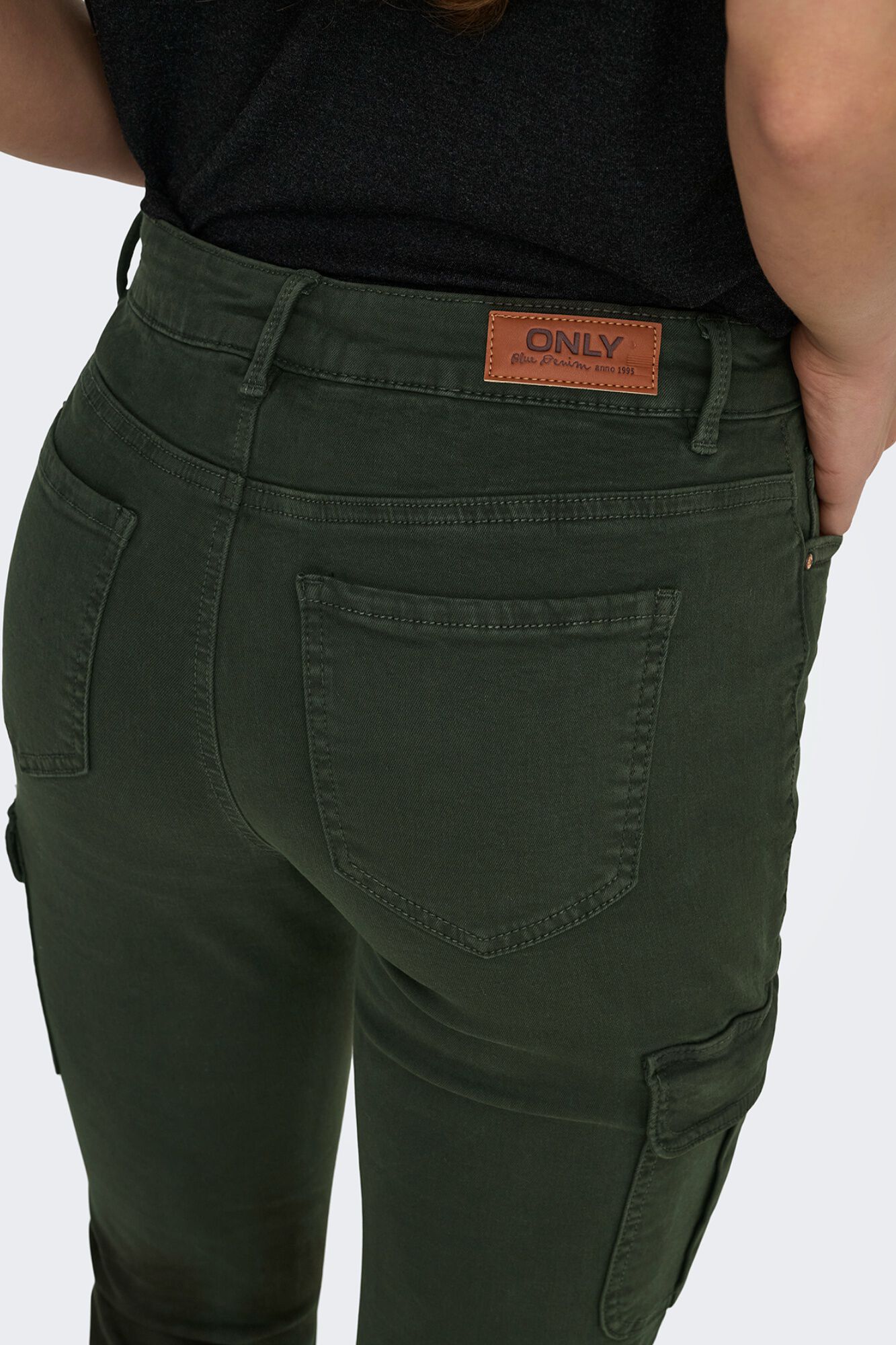 Only Pantal&oacute;n cargo slim fit verde
