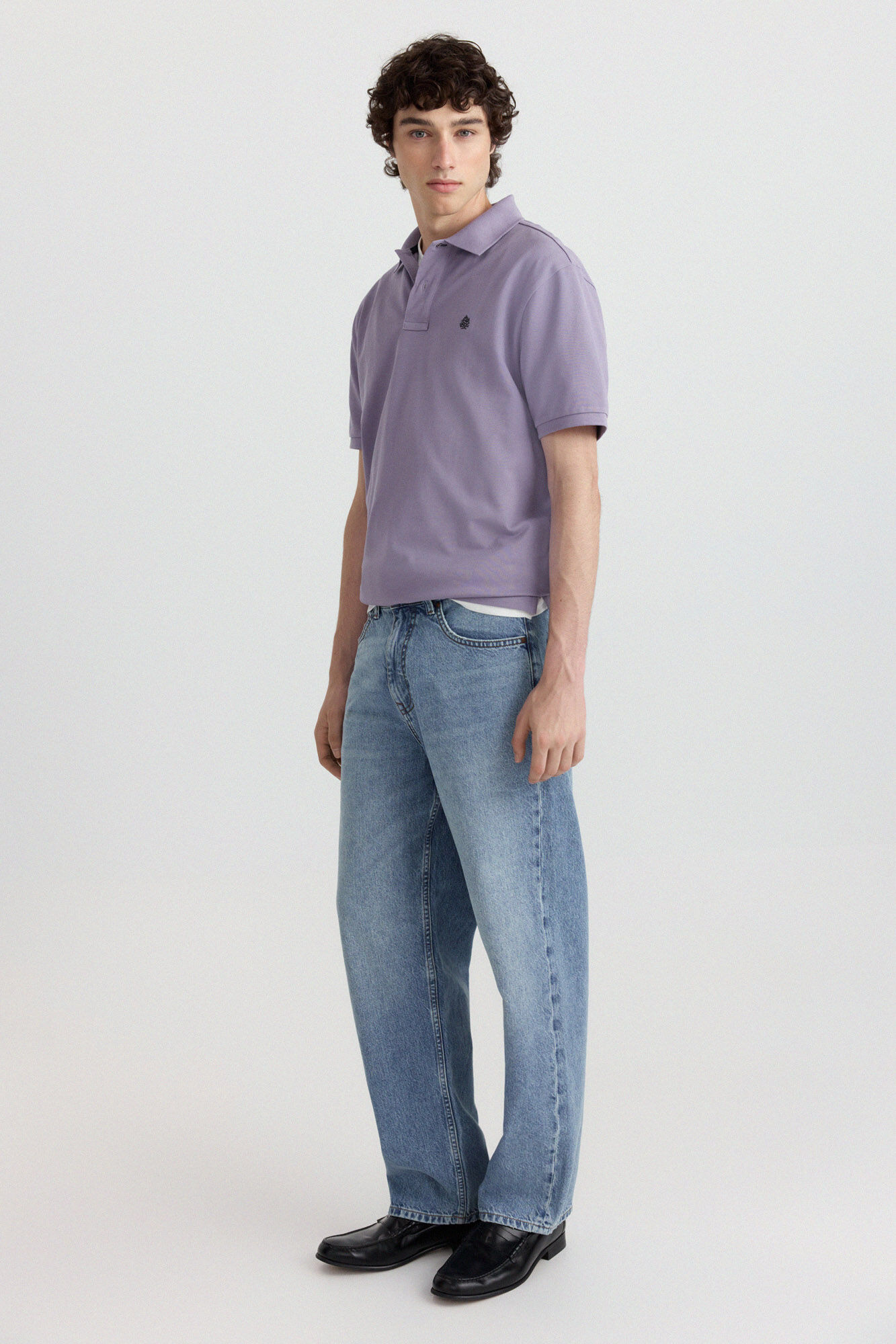 Springfield Polo de piqu&eacute; b&aacute;sico Springfield regular fit morado/lila