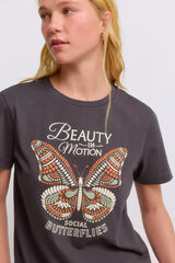 Springfield Playera con dibujo gris