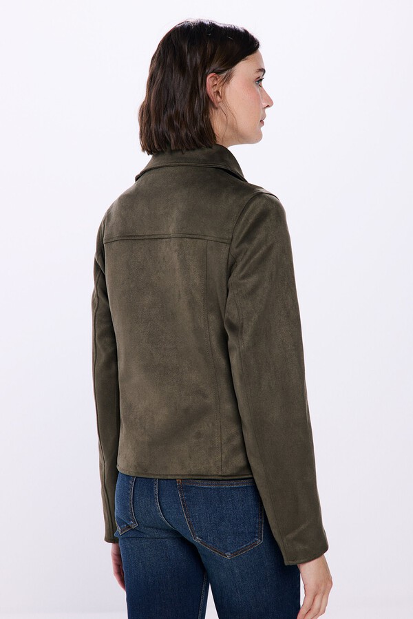 Springfield Chamarra motera antelina khaki