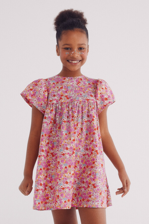 Springfield Kids Vestido flores niña fucsia