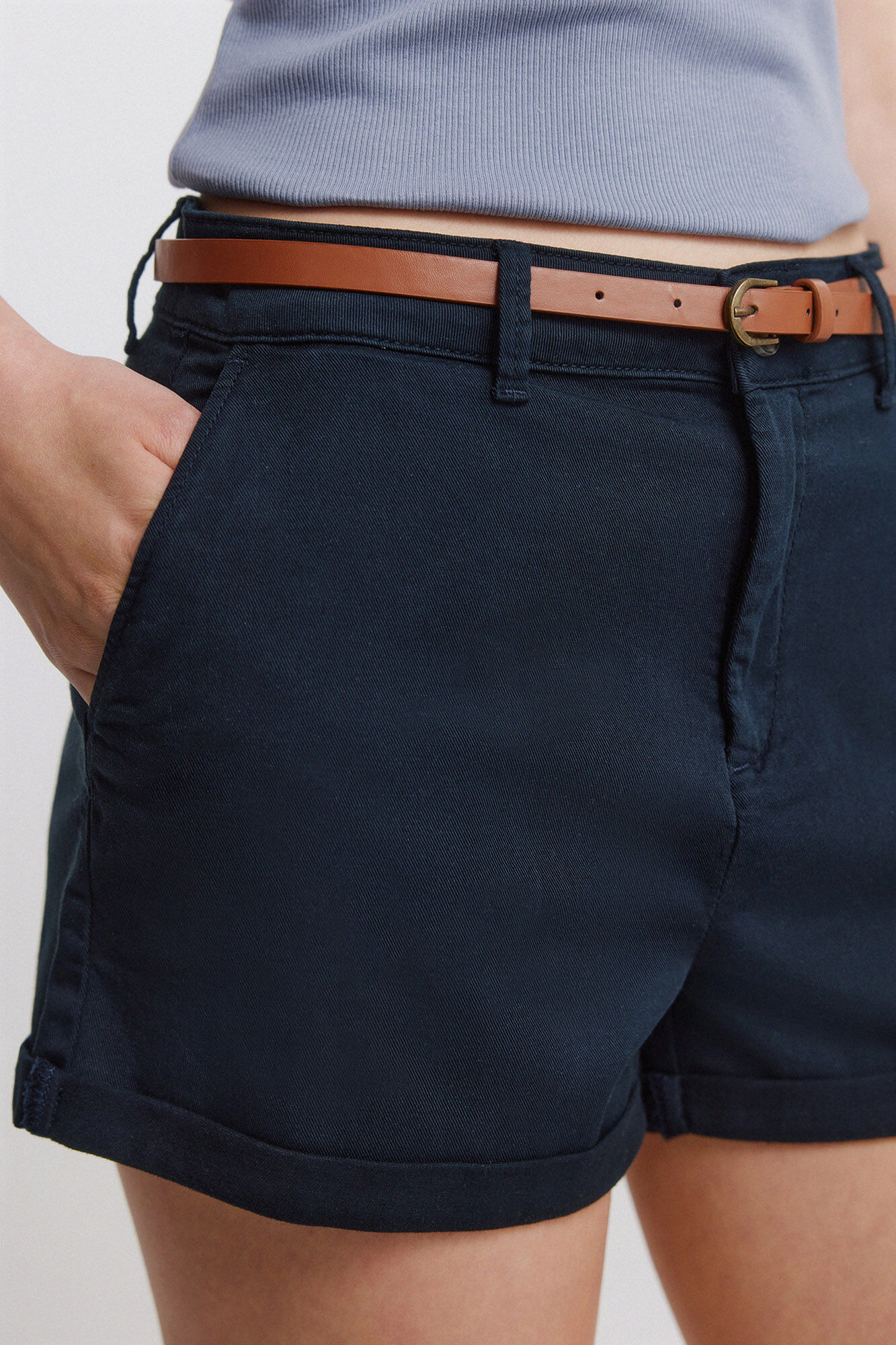 Springfield Short chino de algod&oacute;n azul