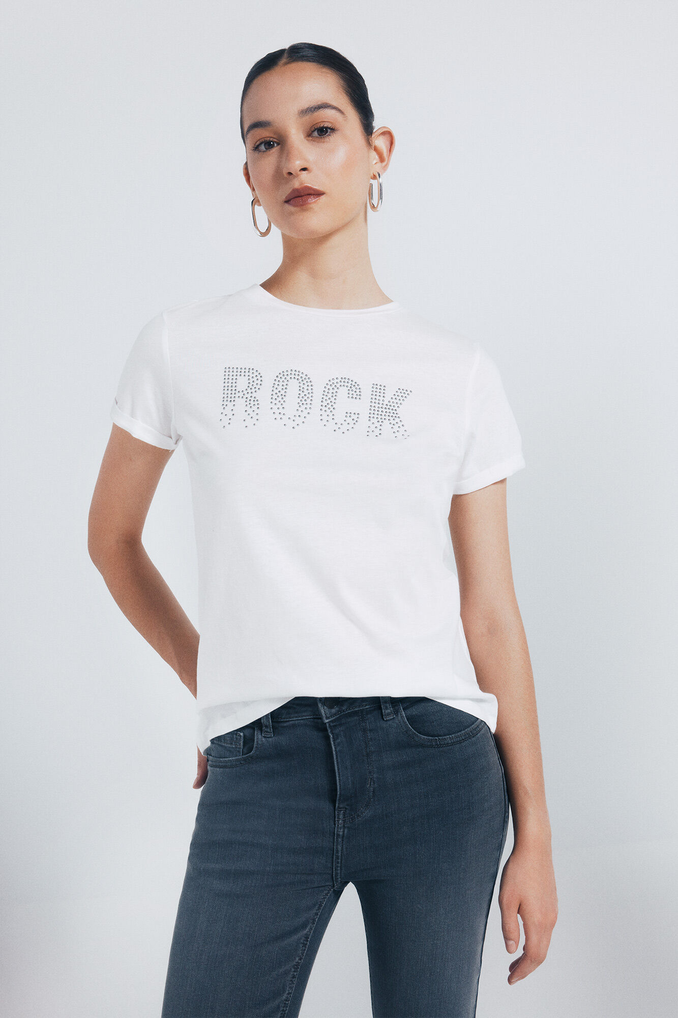 Springfield Playera "Rock" blanco