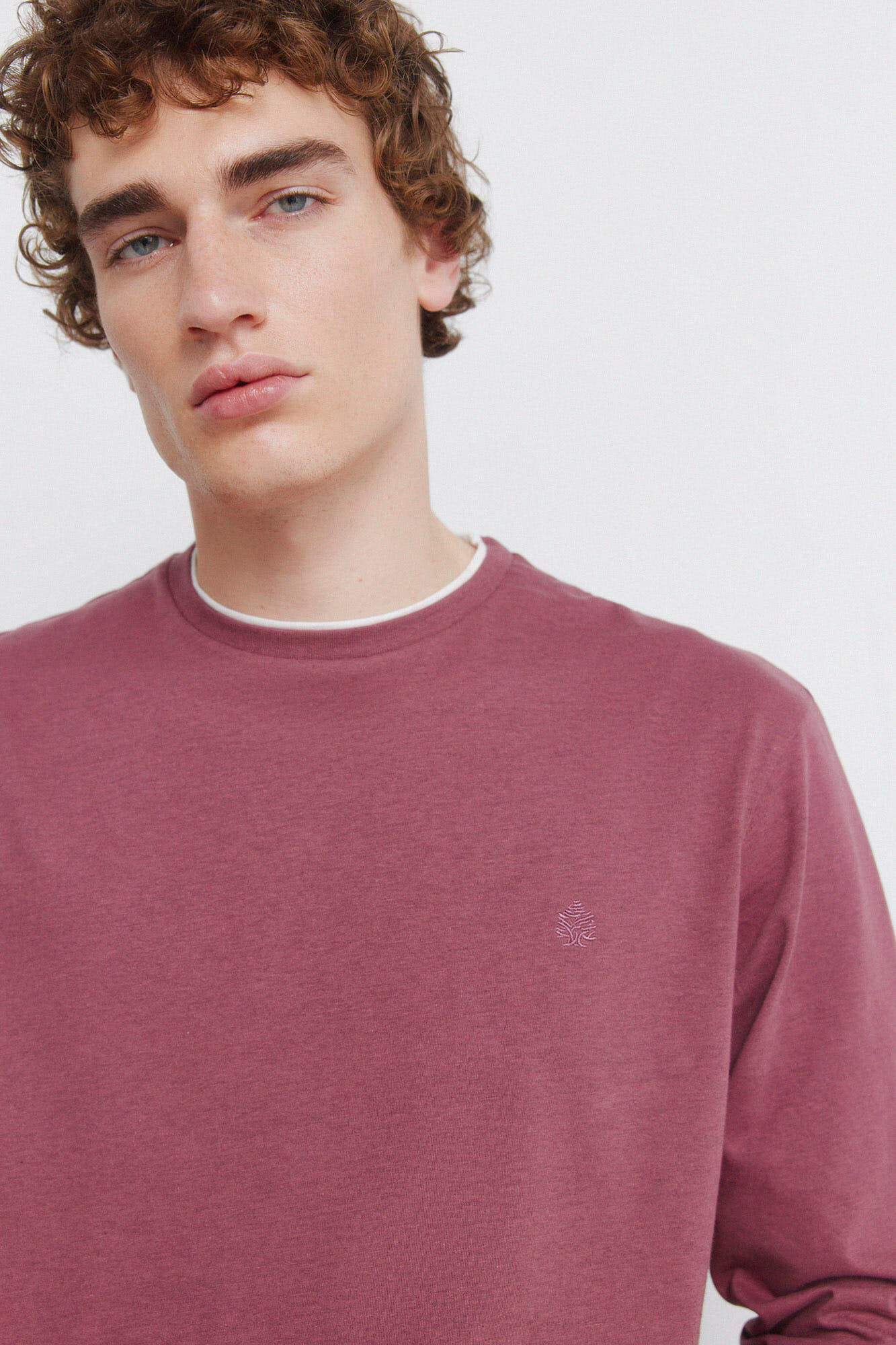 Springfield Camiseta manga larga doble efecto melange