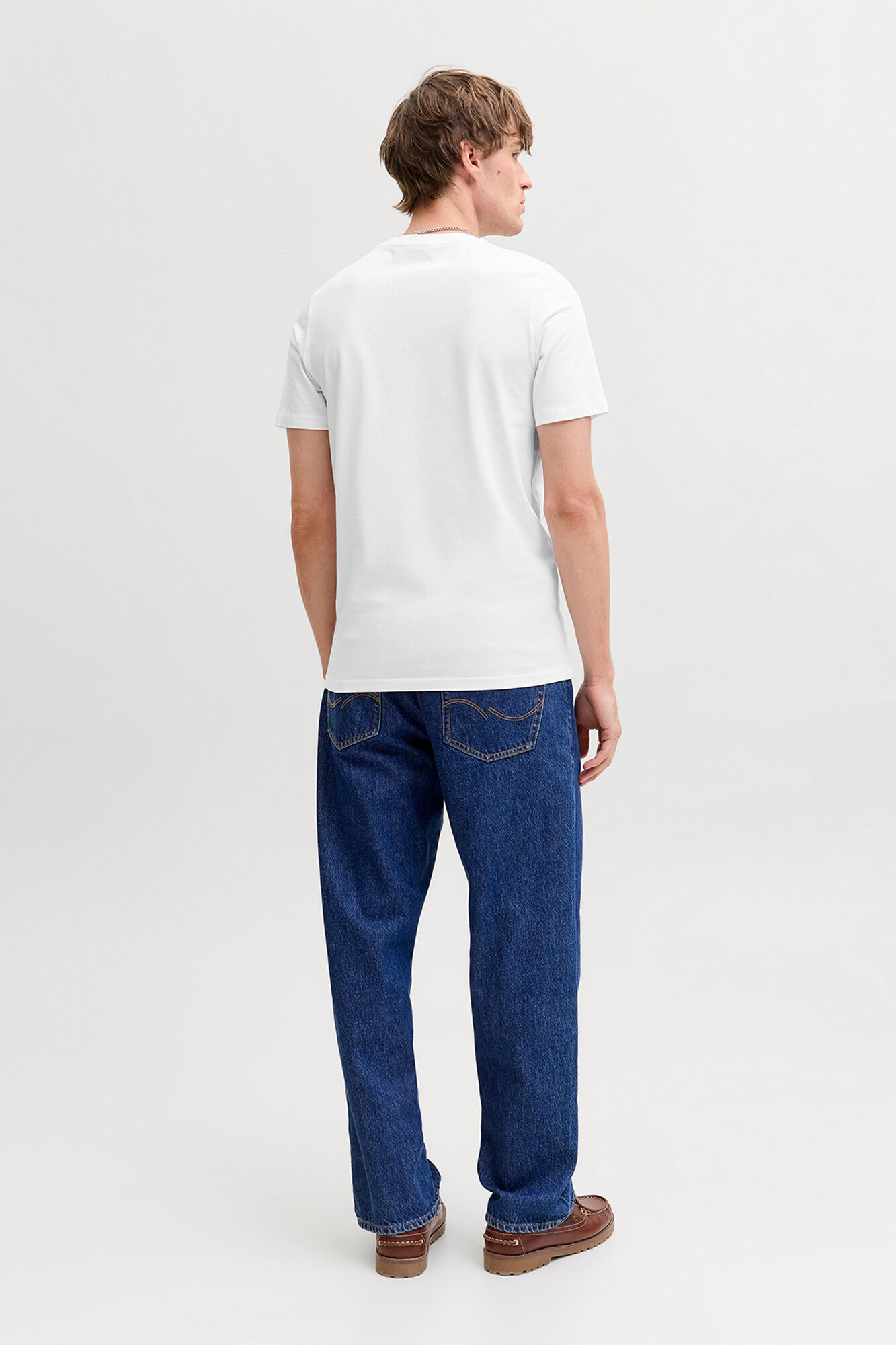 Jack & Jones Playera slim fit de algod&oacute;n con logo icono natural