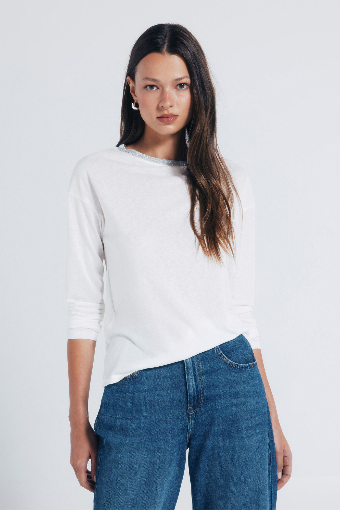 Springfield Playera cuello l&uacute;rex blanco