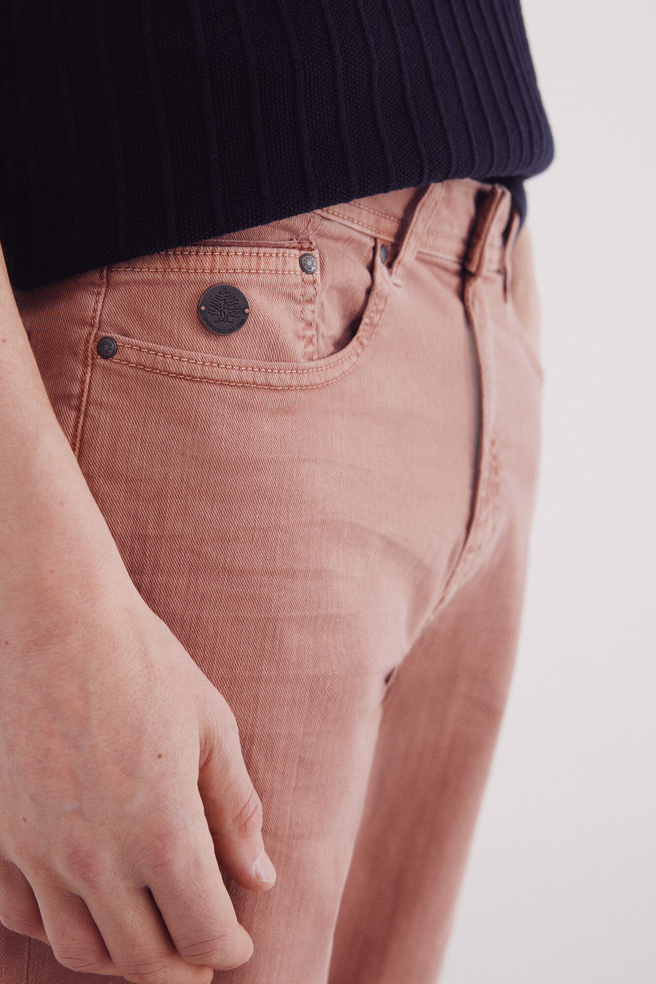 Springfield Bermuda color lavada slim fit rosa