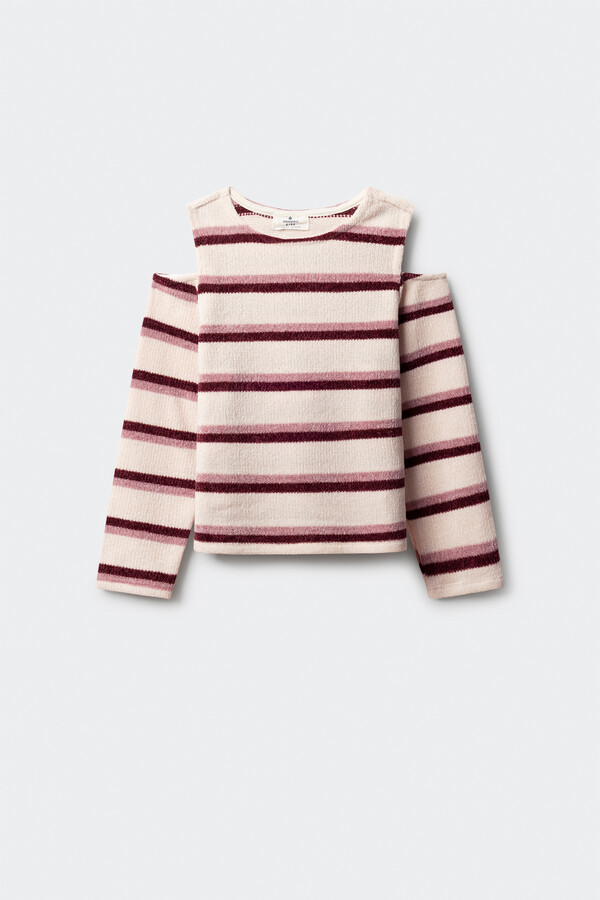 Springfield Kids Playera de chenilla con hombros descubiertos para niña rosa