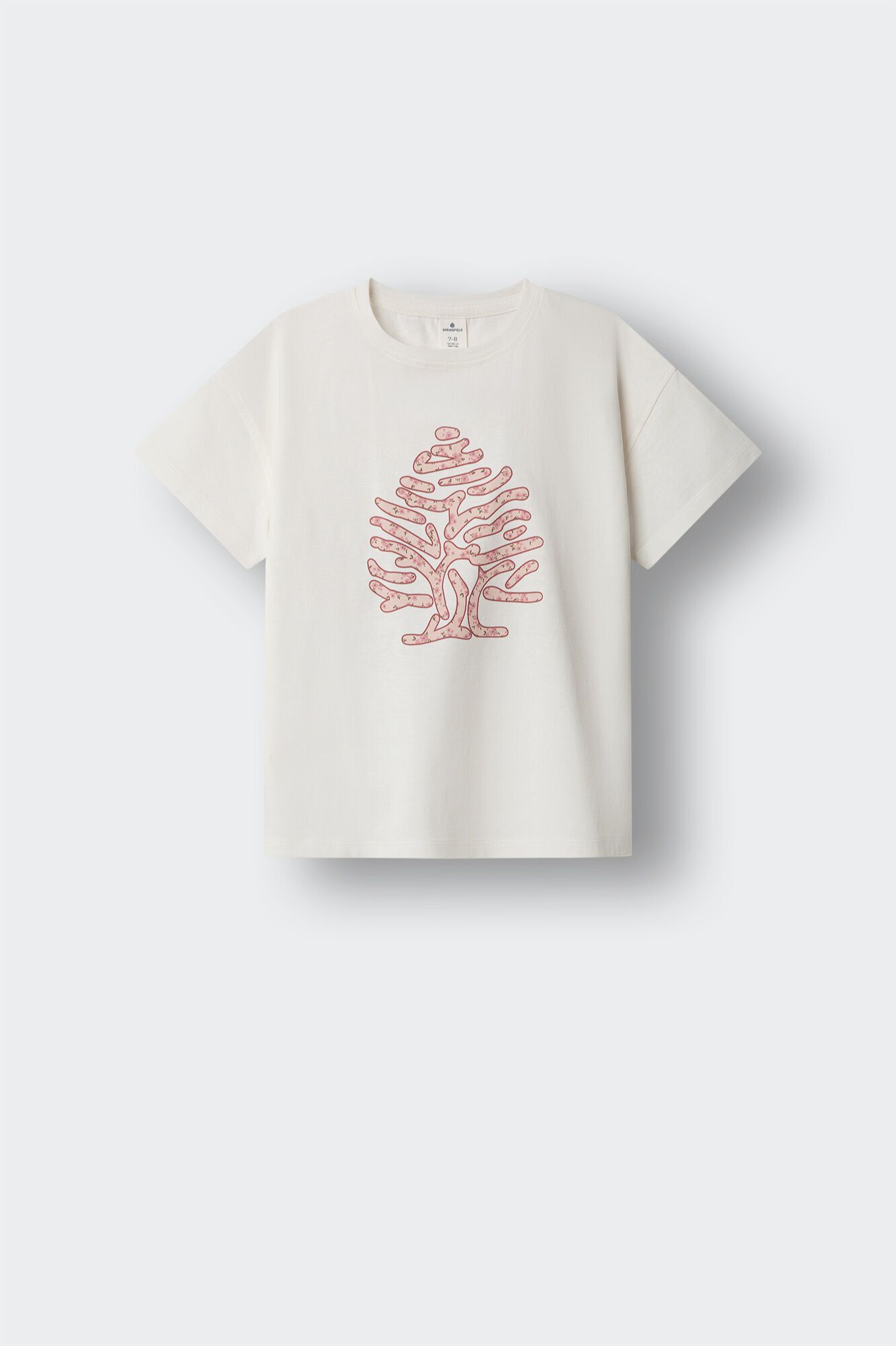 Springfield Kids Playera manga corta de &aacute;rbol y flores para ni&ntilde;a blanco