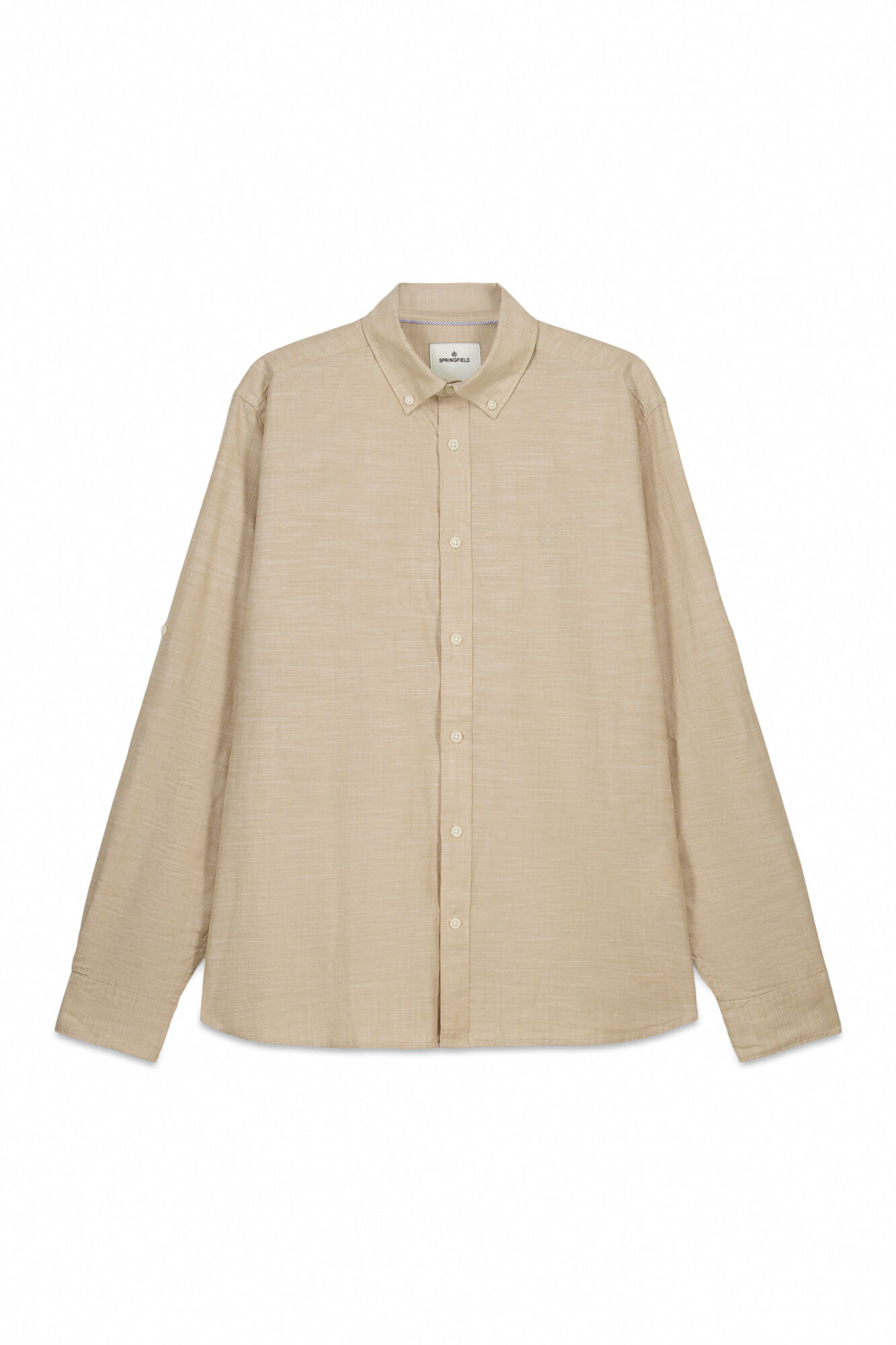 Springfield Camisa algod&oacute;n slub beige