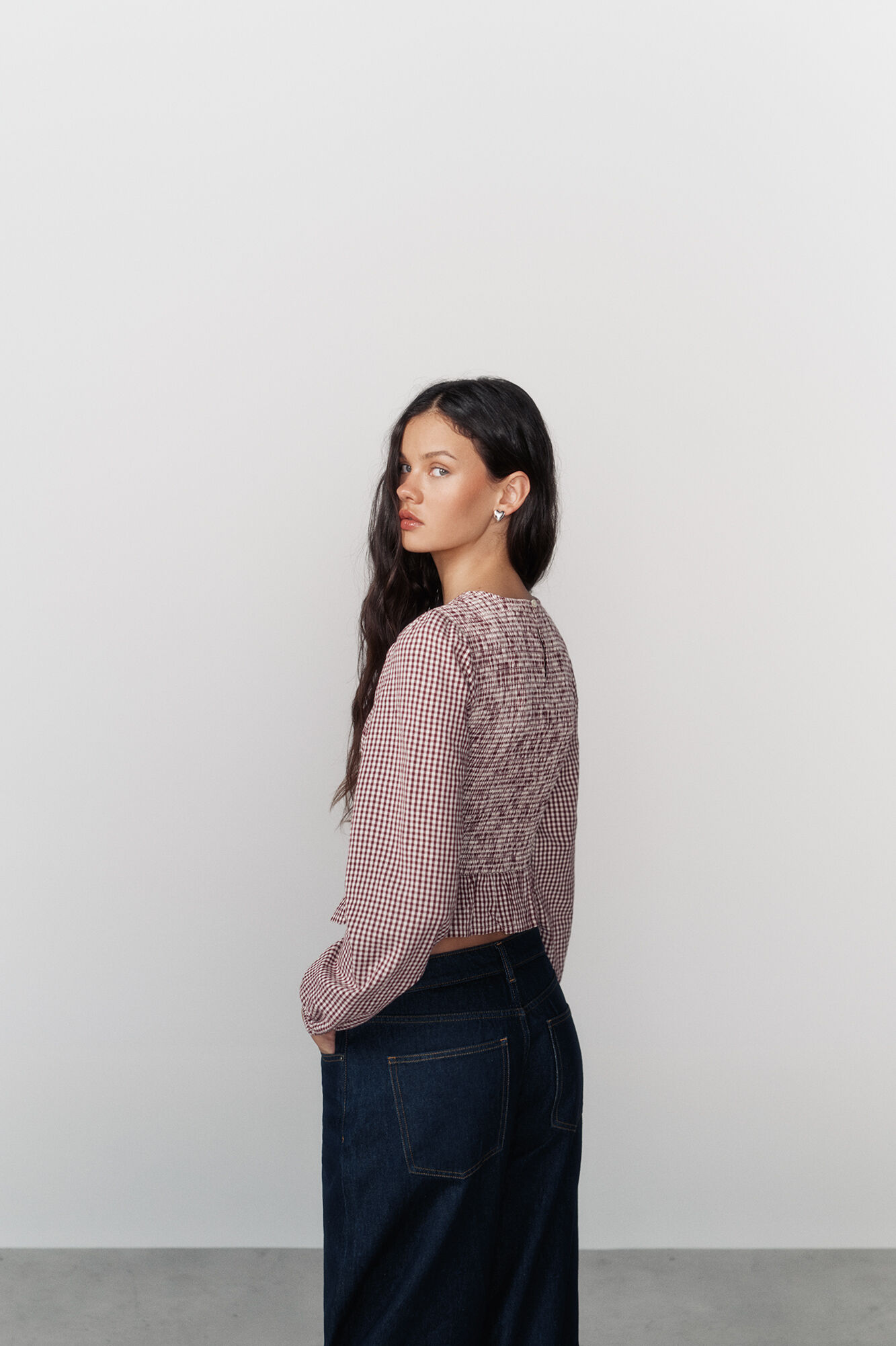 High Spirits Blusa Plaidie p&uacute;rpura