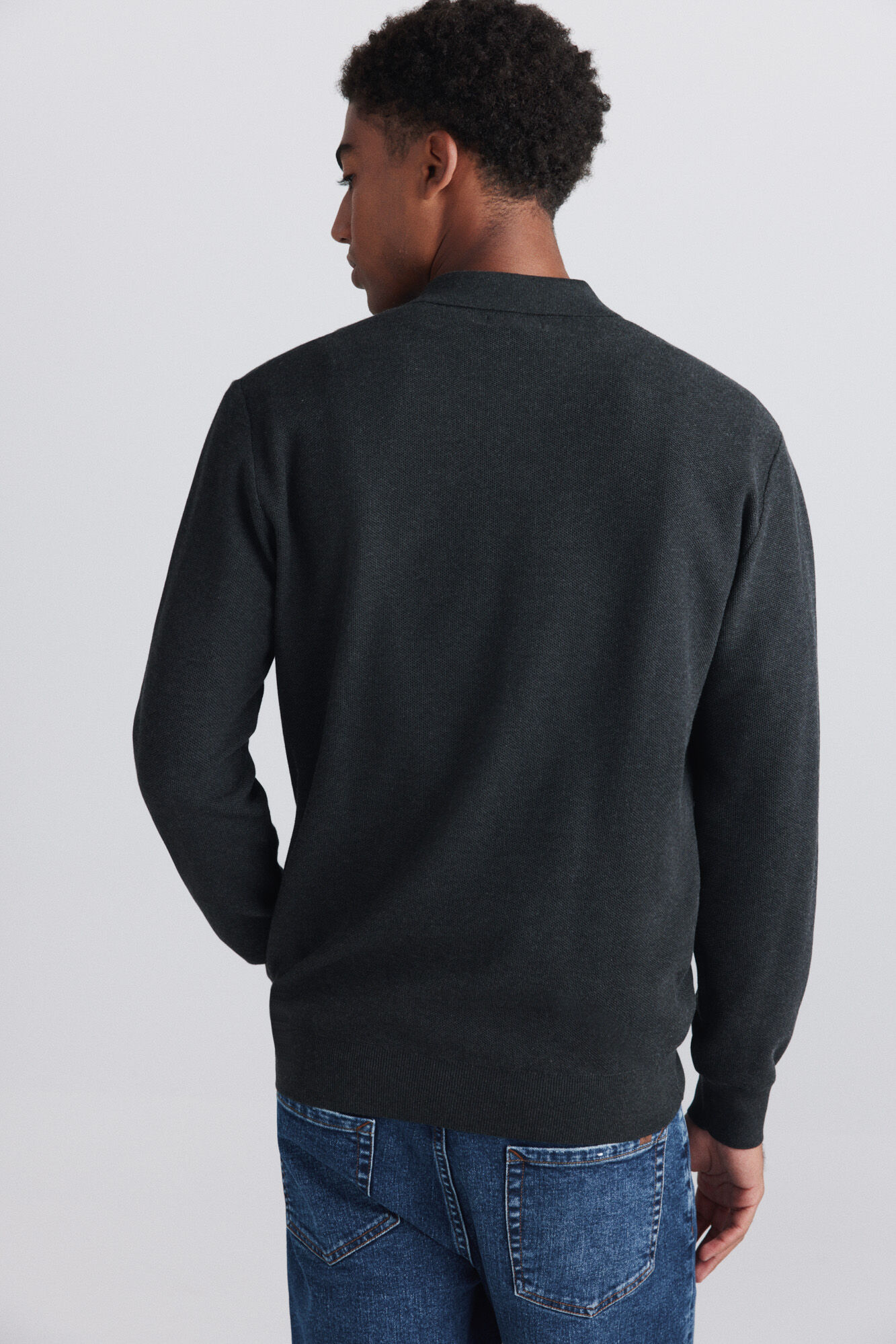 Springfield Polo de estructura con botones gris