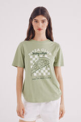 Springfield Playera "Pizza club" marfil