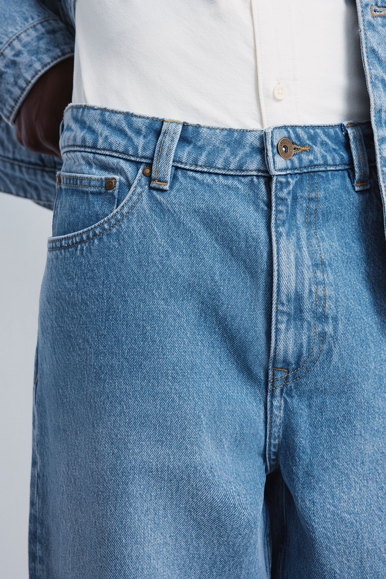 Springfield Jeans wide leg lavado medio azul