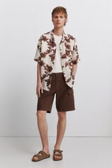 Springfield Bermudas cargo de lino comfort fit estampado