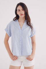 Springfield Camisa manga corta oxford azul