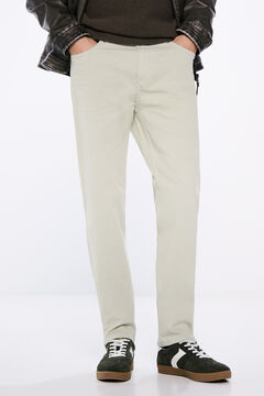 Springfield Pantalón color lavado slim fit kaki