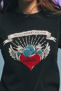 Springfield Playera "You´ll never catch me" negro