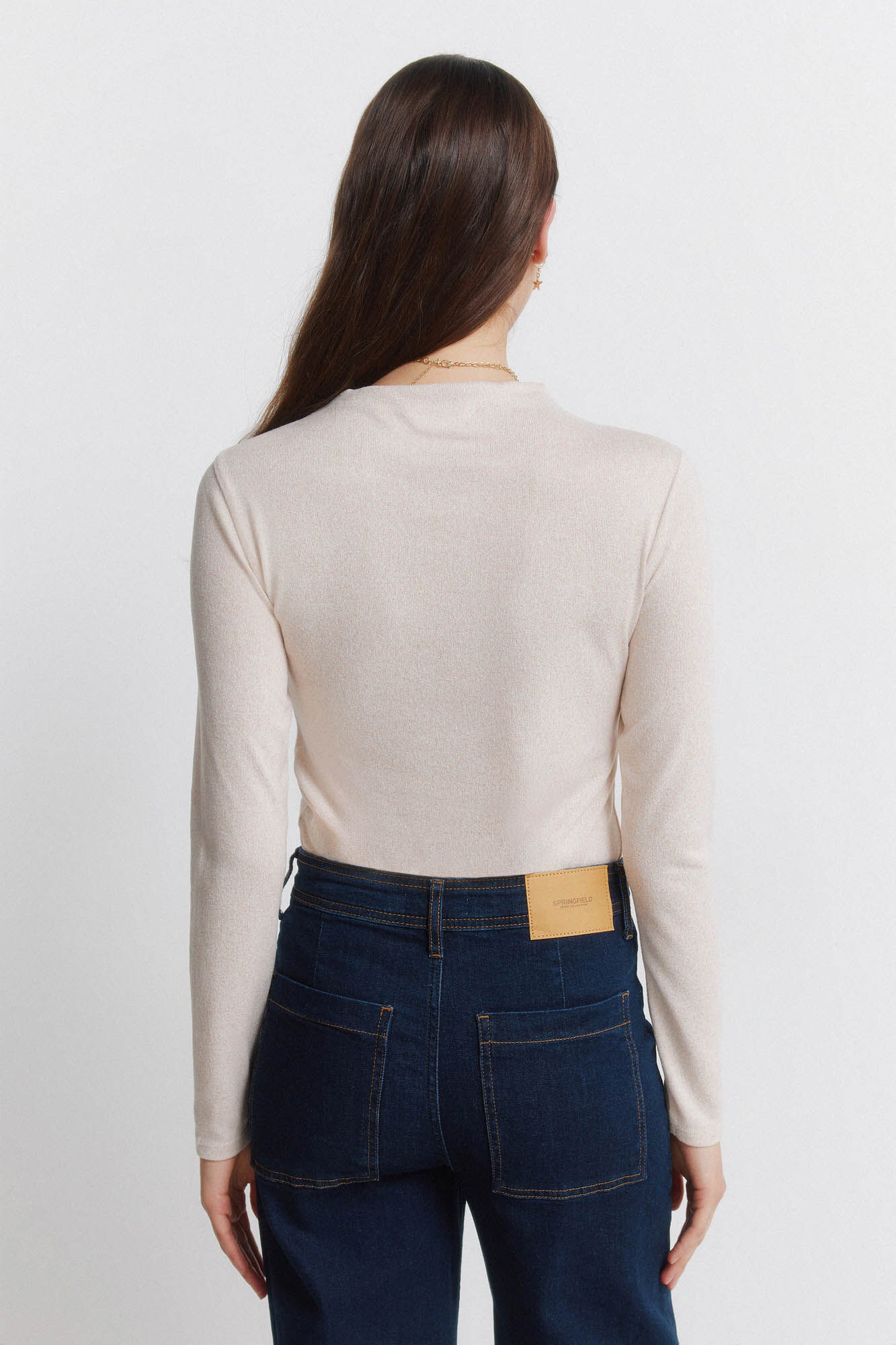 Springfield Playera con cuello Perkins beige