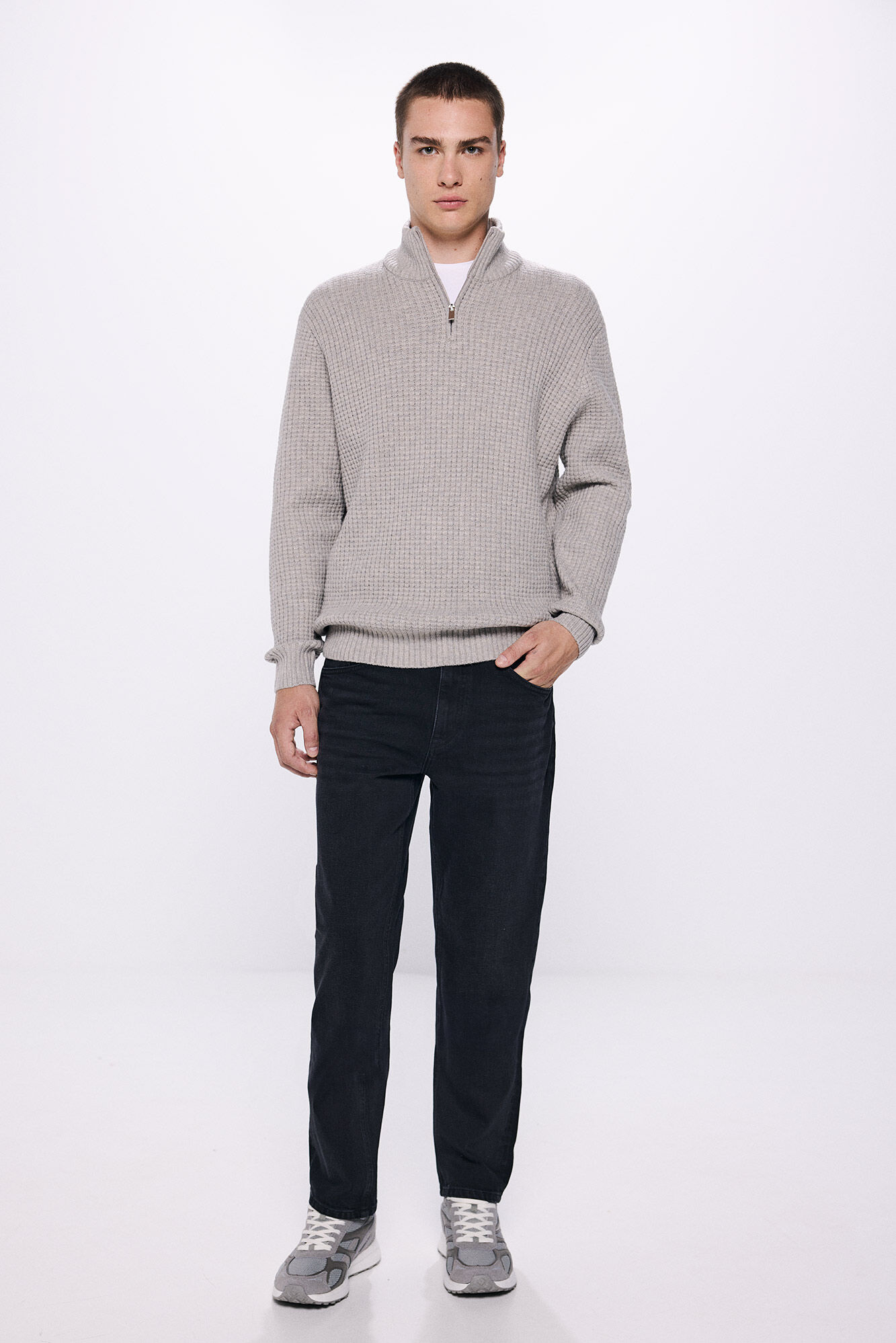 Springfield Su&eacute;ter cuello camionero estructura gris