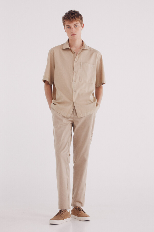 Springfield Pantalón chino vestir confort slim fit café