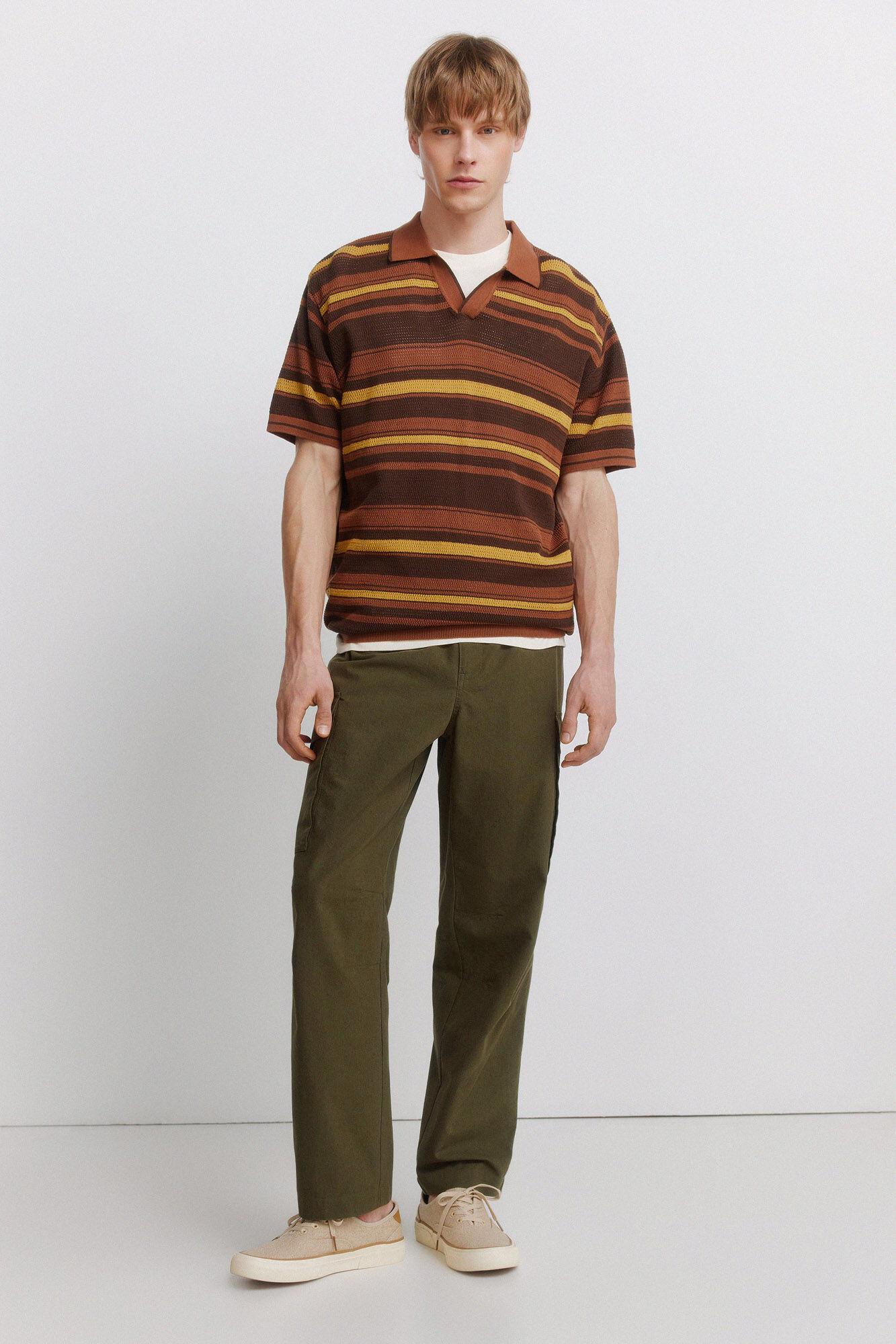 Springfield Polo con estructura de rayas caf&eacute;