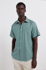 Springfield Camisa de manga corta con estructura bicolor turquesa