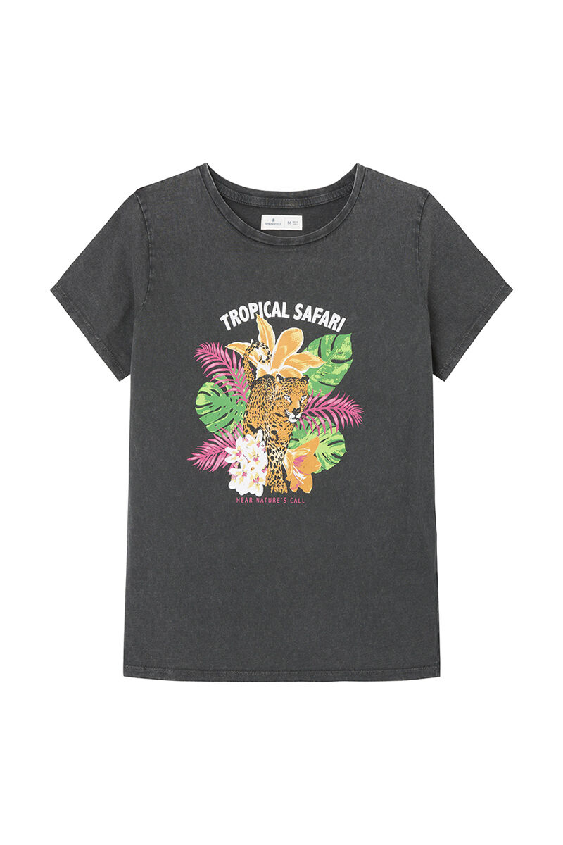 Springfield Playera "Tropical safari" gris