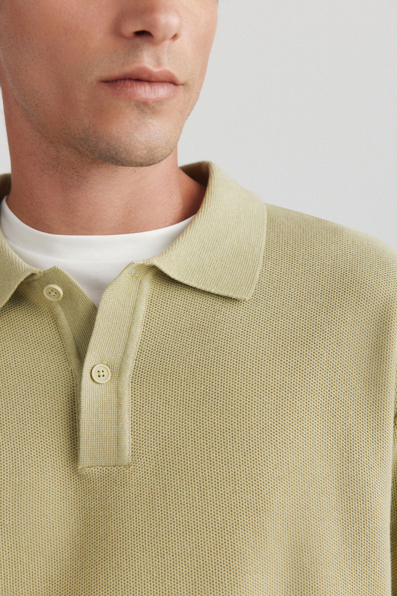 Springfield Polo de estructura con botones kaki